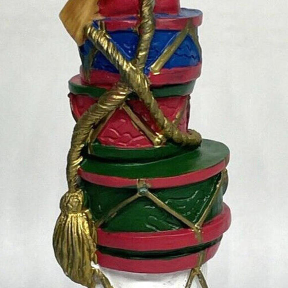 Nutcracker on a Stack of Drums 7.5" Christmas Ornament Vintage